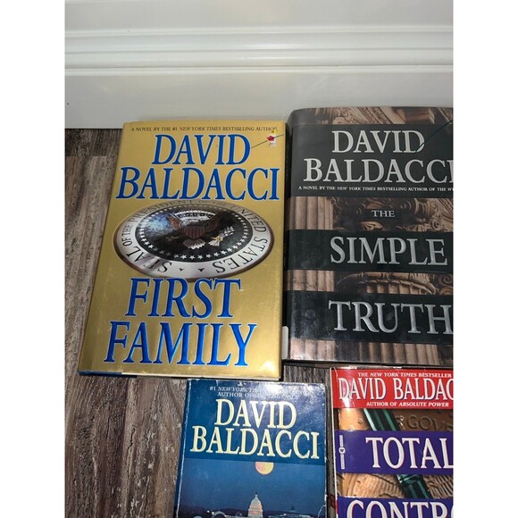 Lot 6 David Baldacci 4x first edition hardcover, paperback book collection - Picture 2 of 9